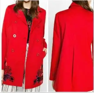 Хаки DESIGUAL Damen Mantel Jacke цветы дамы пальто куртка разнообразие - Цвет: Хаки