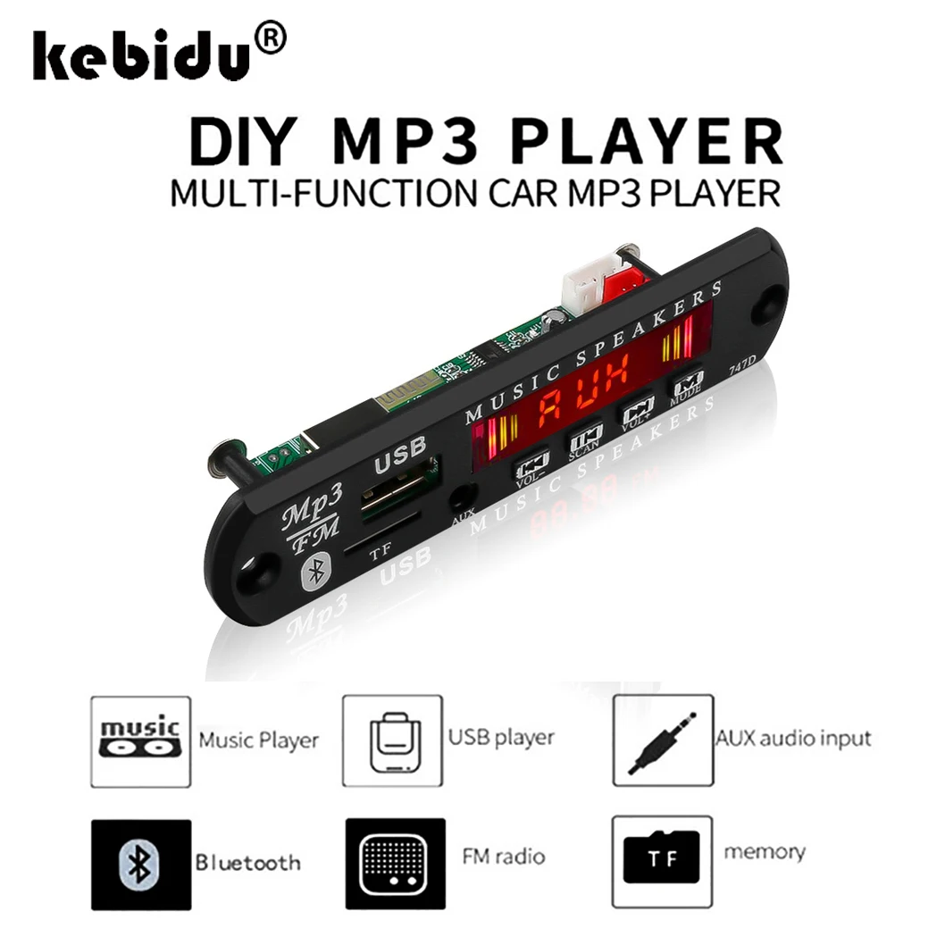 

Car Audio USB TF FM Radio MP3 Module Wireless Bluetooth DC 5V 12V MP3 WMA FM Decoder Board with Remote Control MP3 Speaker