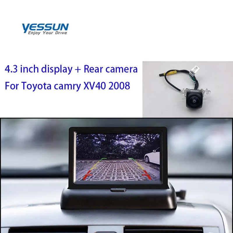 display AHD camera Yessun 4,3 дюймов dipslay с задней камерой для TOYOTA Camry XV40 2008-2 в 1 система парковки заднего вида - Название цвета: display AHD camera