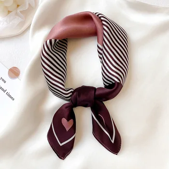 

53*53cm Square Real Silk Scarf for Women Neck Hair Scarves Design Print Foulard Female Neckerchief Lady Bandana Kerchief