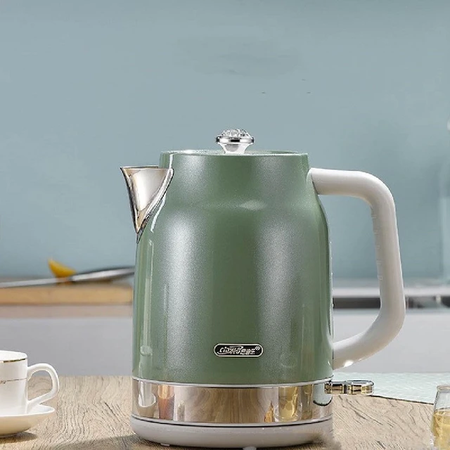 Retro Style 1.7L Electric Kettle | Cream & Stainless Steel