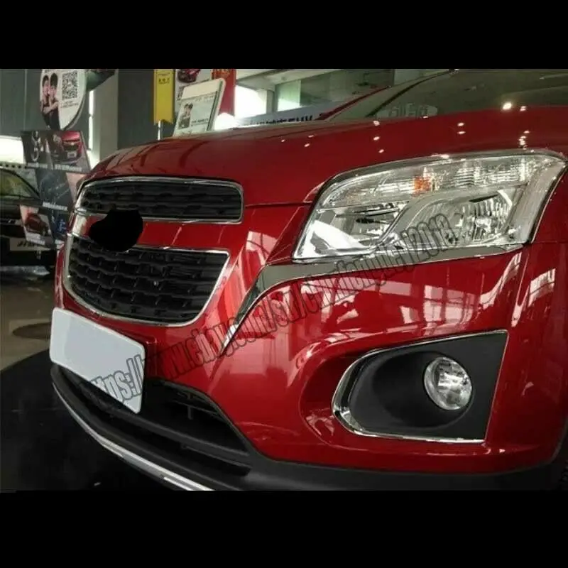 2 шт. Хромированная передняя фара для бровей век Крышка для 2013 Chevrolet TRAX трекер модификация автомобиля аксессуары для автомобиля
