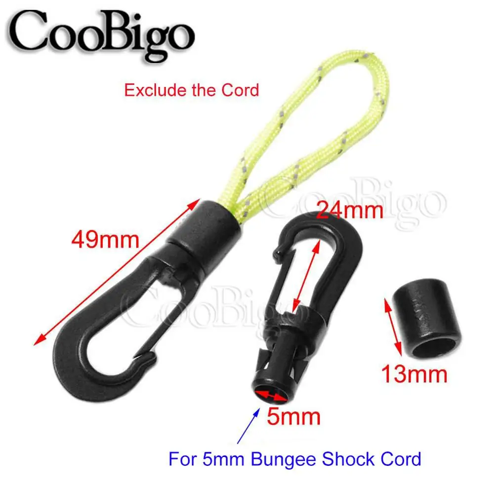 Elastic Rope Hook Bungee Cord End Rubber Band Fasteners Shock Strap Holder  to Tie Bike Boat Kayak Tent Trunk Awning 100pcs