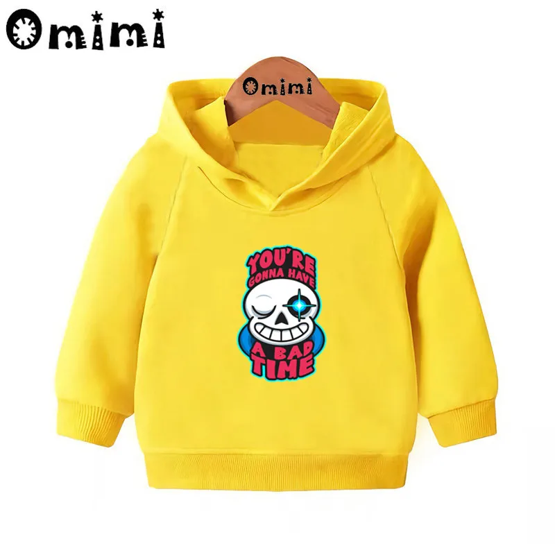 Skull Brother Undertale Sans/милые Свитшоты детские толстовки с капюшоном крутой пуловер для малышей топы для девочек и мальчиков, осенняя одежда KMT2405