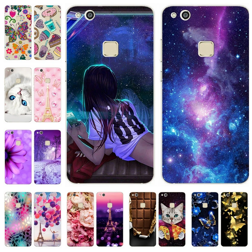 Soft Silicone Case for Huawei P 10 Lite Cute Printing Painted Back Cases Cover FOR Coque P10 lite 5.2&quot Bumper Capa |