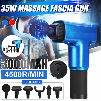 

6 Gear Therapy Massage Guns 6 Massage Heads Muscle Massager 4500r/min 3000mAh Rechargeable Hammering Style Relax Deep Tissue