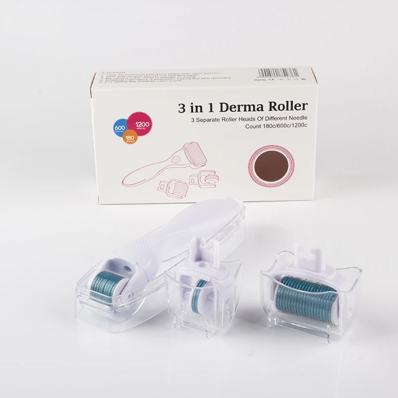  DRS 3 in 1 Derma Roller Original Micro Needles Roller Mesoroller Microneedle Face Body Massager & H