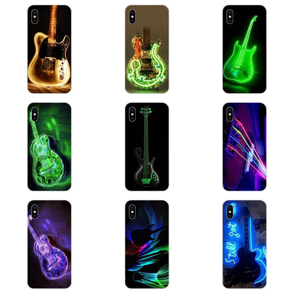 

TPU Design Customized Glowing Neon Guitar Outline For Xiaomi Redmi Mi 4 7A 9T K20 CC9 CC9e Note 7 9 Y3 SE Pro Prime Go Play