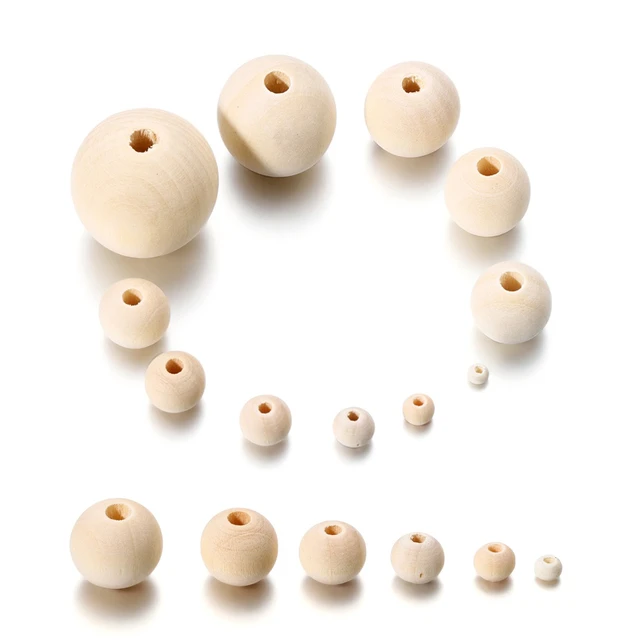 DIY 6-30mm Wooden Beads Natural Unfinished Wood Spacer Beads Eco