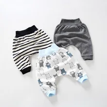 Одежда для малышей штаны для мальчиков и девочек хлопковые штаны на весну и осень длинные штаны для малышей детская одежда детские штаны с высокой талией в рубчик