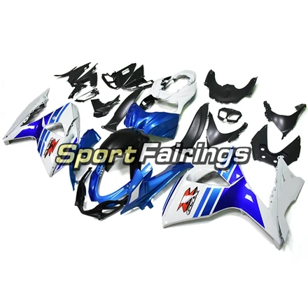 Детали корпуса для Suzuki GSXR1000 2009 2010 2011 для детей возрастом 12, 13, 14, 15, 16, обтекатели ABS Пластик впрыска привод отражателей ван тела работы белого и синего цвета