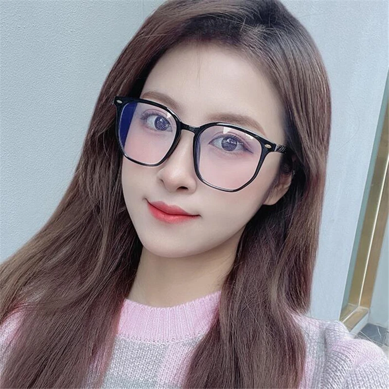 Matte Black Frame Polygon Myopia Eyeglasses Finished Women Men TR90 Student Prescription Spectacles Diopter 0 -1.0 -1.5 To -6.0 5