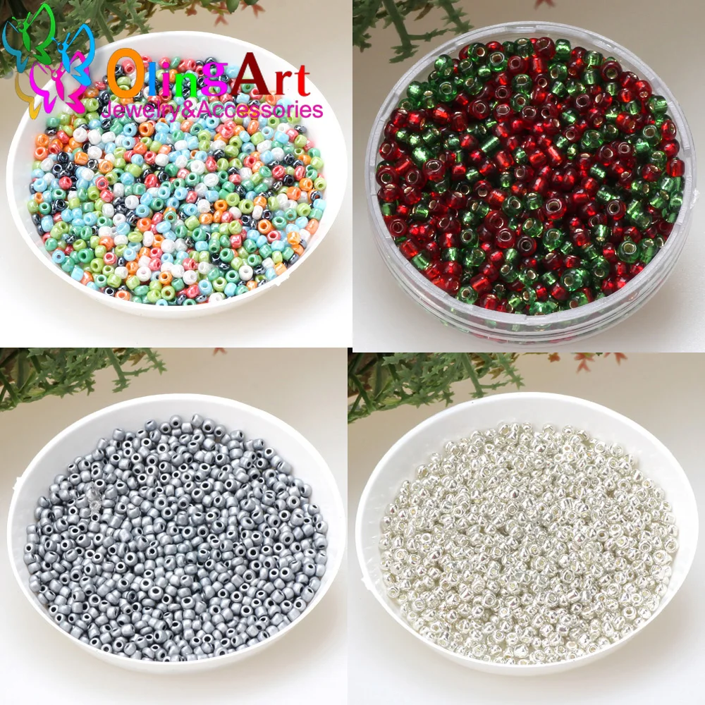 Olingart 1000pcs 2mm Multicolor Glass Seed Beads for DIY Bracelet Necklace Jewelry Making Handmade Accessories glass seed beads