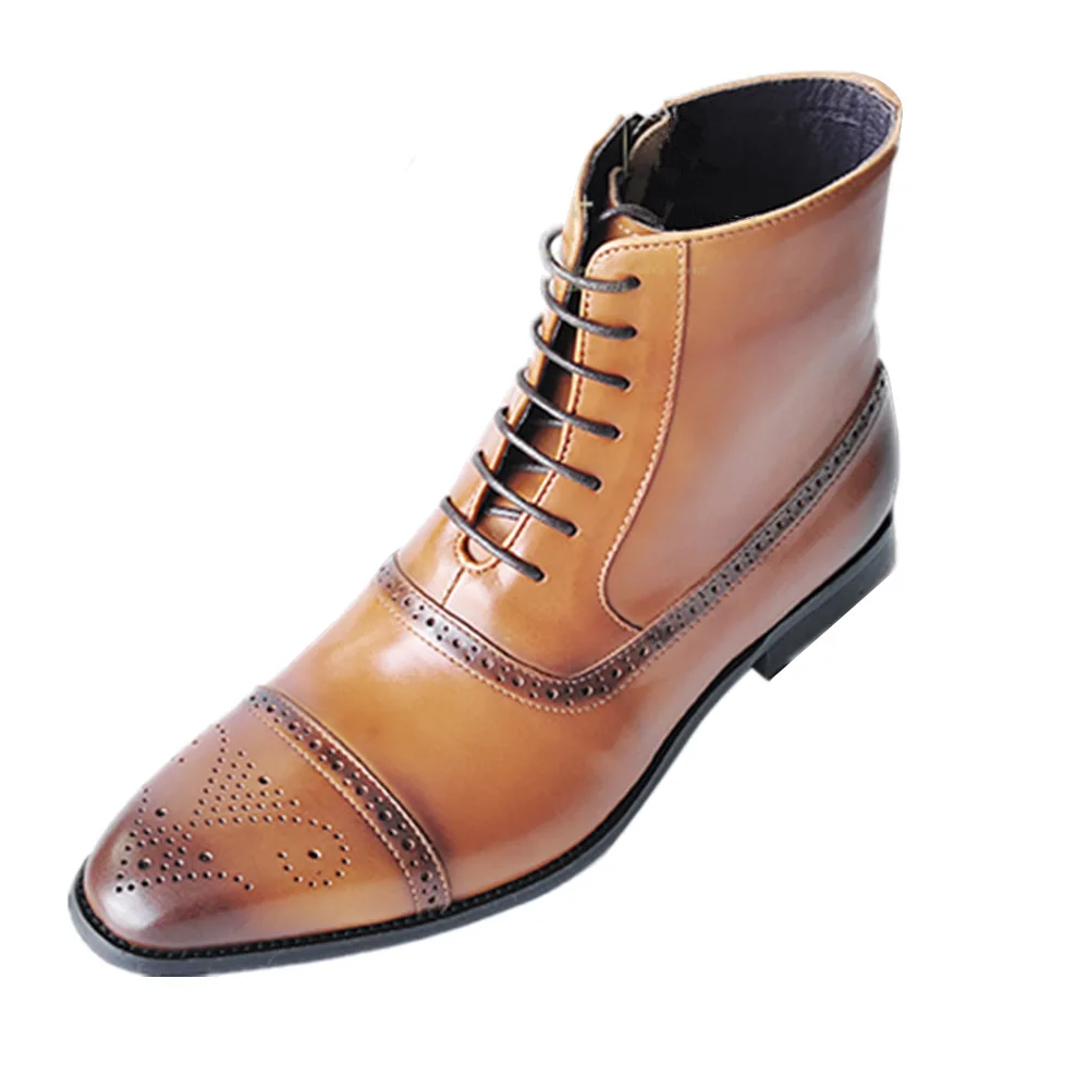 Men's Boots Winter Lace Up Leather Shoes Business Ankle Boot Size 39-47 men chelsea boots