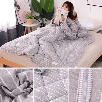 

Newly Multifunction Lazy Quilt with Sleeves Winter Warm Thickened Washed Quilt Blanket New TE889