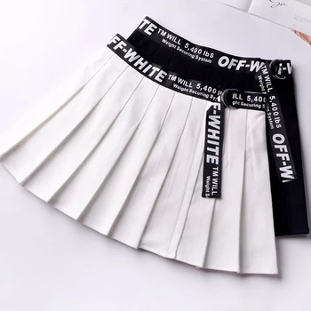 

New Gothic Summer Skirts Female Ribbon Double Zipper Short Skirt Women High Waist Pleated Skirt Mujer