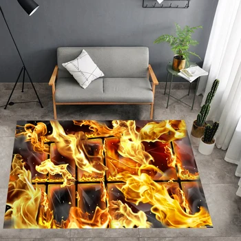 

Rainbow Foggy Carpet Fashion Colorful Play Mat Rug 3D Printing Outdoor Funny Flame Carpet Home Room Kids Living Room Carpet