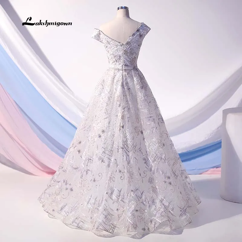 Lakshmigown белое длинное вечернее платье с открытыми плечами, роскошное вечернее платье с бисером для женщин, вечерние платья в пол, vestido