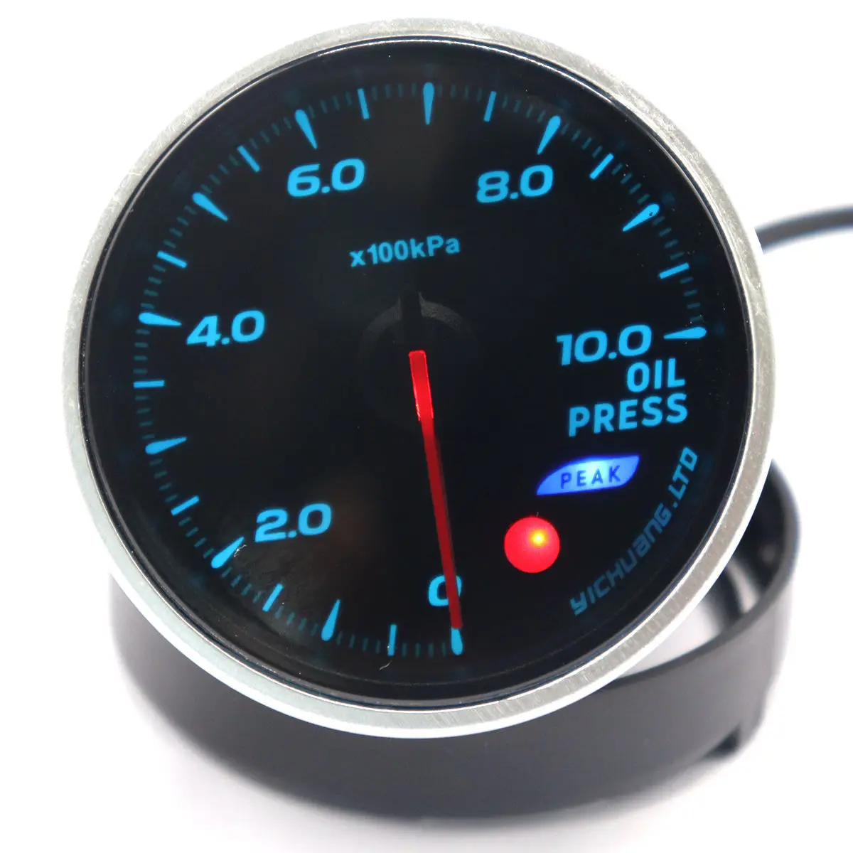

12V Car Race Car Applicable 64 Color Backlight Adjustable 10Bar Pressure Gage with Mechanical Pressure Sensor