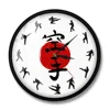 Fistfight Karate Wall Decor Hanging Silent Wall Watch Japanese Martial Arts Karate Silhouettes Living Room Decorative Wall Clock 3