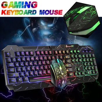 

104 keys Keyboard And Mouse Gaming Luminous Mouse Keyboard USB Wired Waterproof Multi-Media LED Mouse And Keyboard Combo