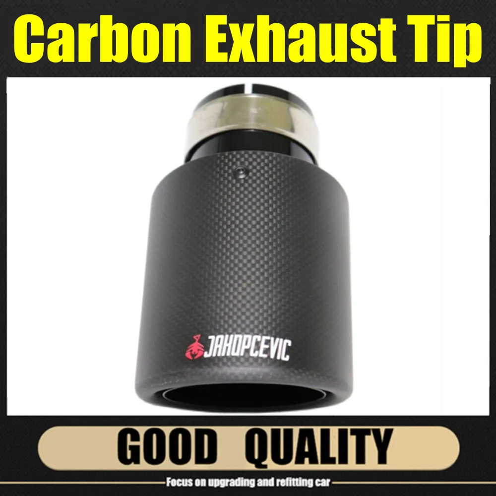 

Car Matte Carbon Fibre Exhaust System Muffler Pipe Tip Curl Universal Black Stainless Mufflers Decorations For Akrapovic