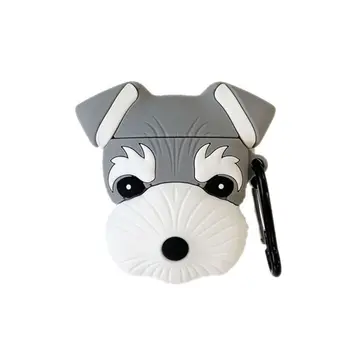 

Cute Pet Dog Style Protective Cover Silicone Case for Airpods 1/2 with Carabiner