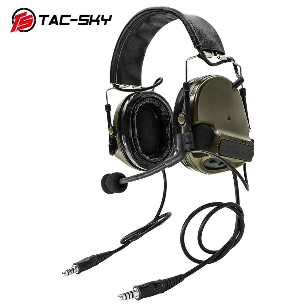 

COMTAC TAC-SKY comtac iii silicone earmuffs dual-pass version noise reduction pickup military shooting tactical headsetFG