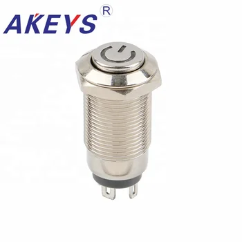 

1pc PX12D-G10Z Power Push Button Key Switch 12mm Aluminum Emergency Switch