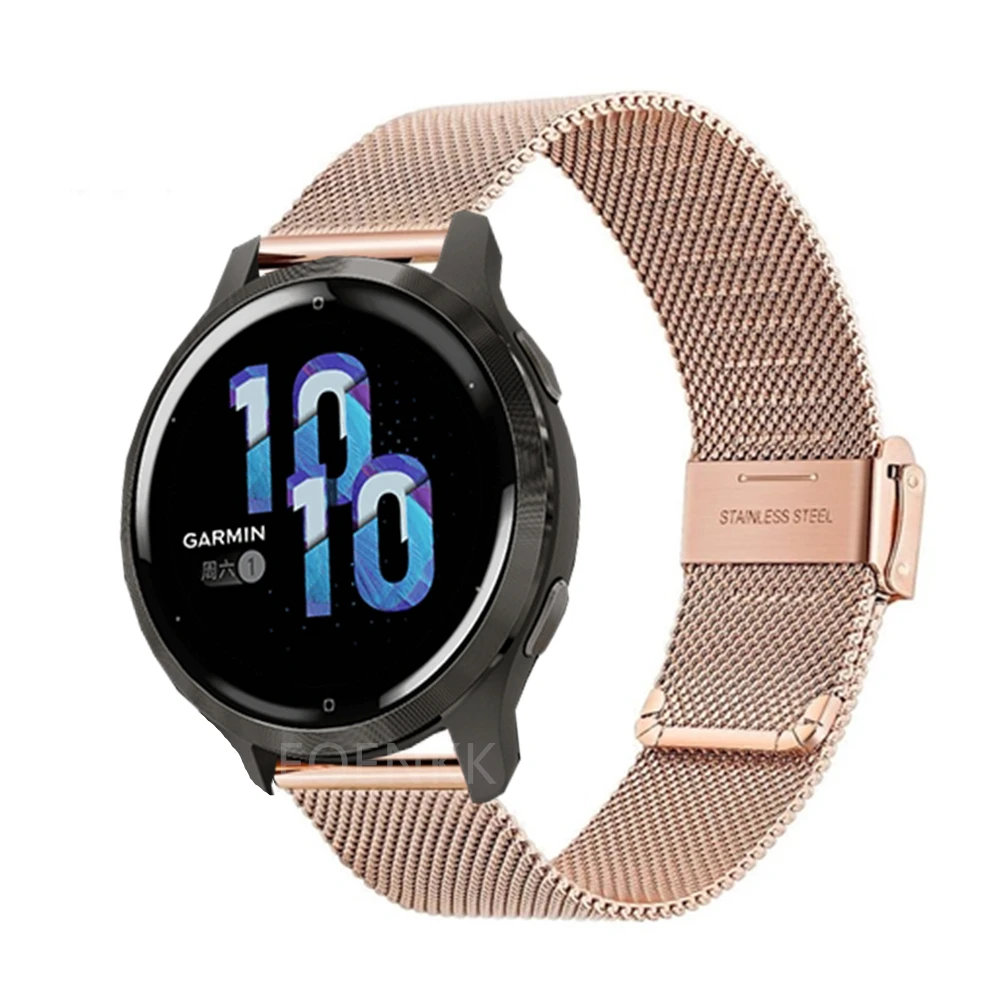 Фото Ремешок из нержавеющей стали для смарт-часов Garmin Vivoactive 4, 4S, 3, Forerunner 158, 55, 245 №4
