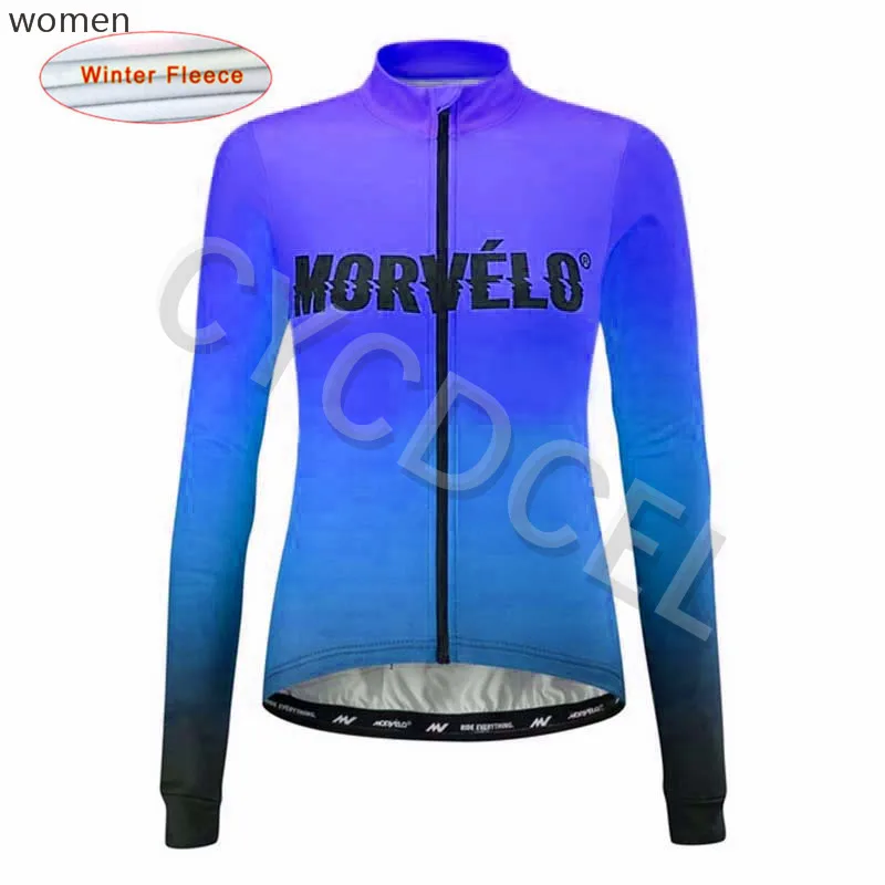 Morvelo Зимняя Теплая Флисовая футболка с длинным рукавом для велоспорта, одежда для велоспорта, mujer Maillot Ropa Ciclismo mujer - Цвет: 5