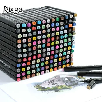 

art set Markers highlighters Manga Drawing for school Based Sketch Brush Pen Supplies stabilo colores stationery store color
