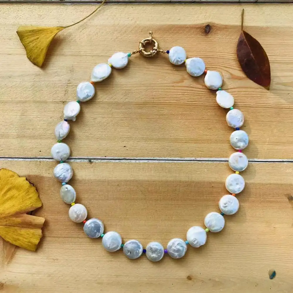 Модные звенья цепи bijoux Ожерелье из нержавеющей стали богемная жемчужная подвеска в стиле барокко ожерелье весна-слинг закрытие MATERA ожерелье - Окраска металла: 10