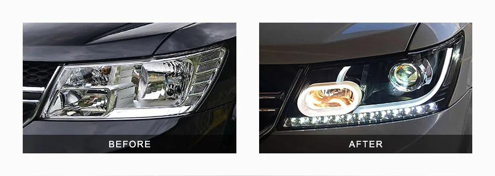 Автомобильная сборка головной лампы для Dodge Journey фары 2009- светодиодный фонарь DRL Объектив Двойной Луч Биксенон HID Q5 весь комплект