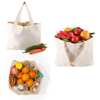 

Unisex Handbags Large capacity Canvas Tote Bag Design Grocery Daily Use Reusable Cotton Travel Casual Shopping Bag