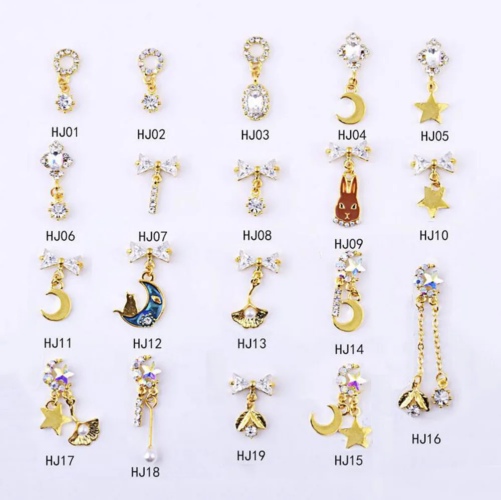 

100pcs/Set Nail Rhinestones For Nails Alloy Gold Nail Art Decoration Diamond Chains Bow/Tassel Jewelry Accessories Rhinestone #1