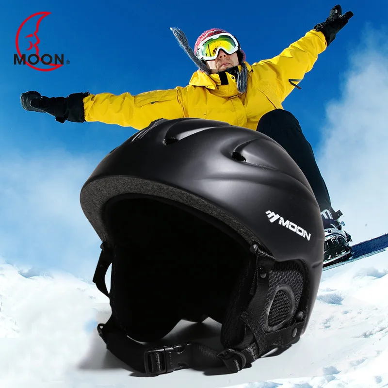 

Moon Ski Helmet Men And Women Adult Veneer Double Plate xue kui Winter Profession Outdoor Sports Children Skiing Equipment