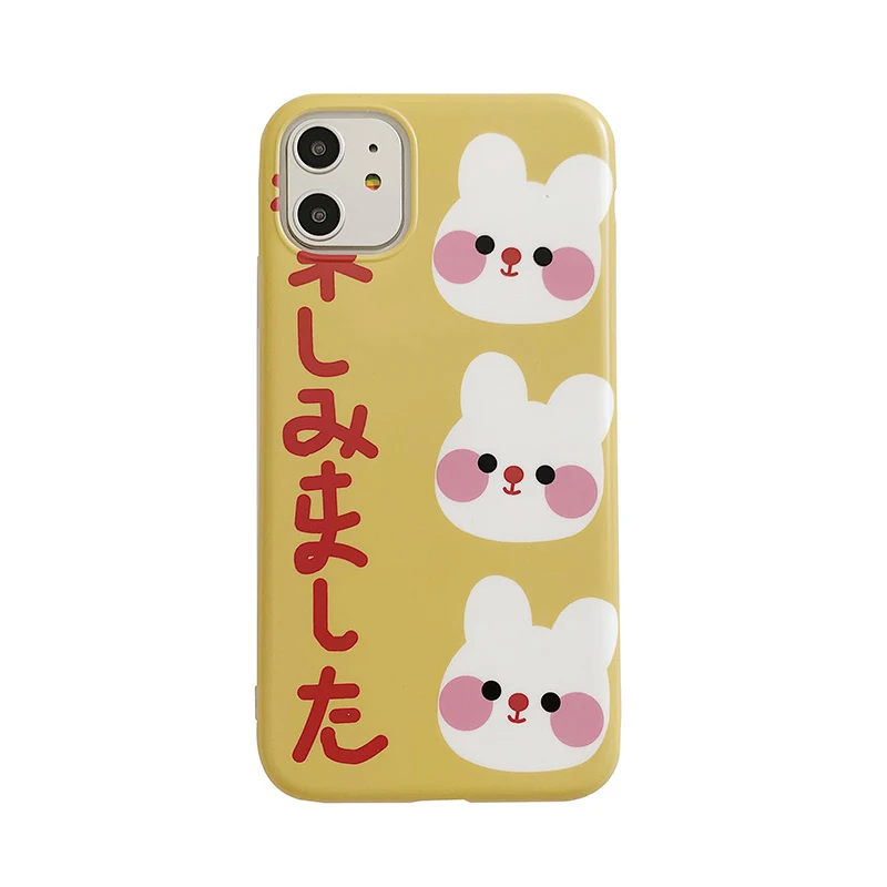 Japan style rabbit bear soft TPU Silica gel Cases For iPhone 11 Pro 7 8 Plus X XS MAX XR 11 Pro Max back shockproof Cover Capa - Цвет: 1