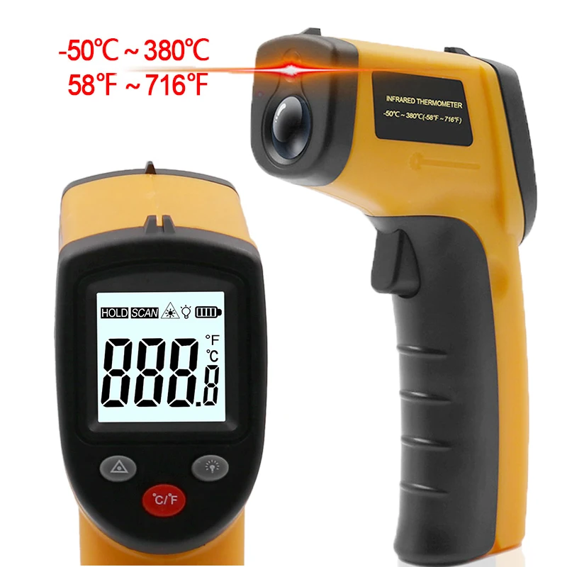

Non-Contact Digital LCD Infrared Thermometer Gun IR Laser Point Thermal Infrared Imaging Temperature Handheld Pyrometer Gun