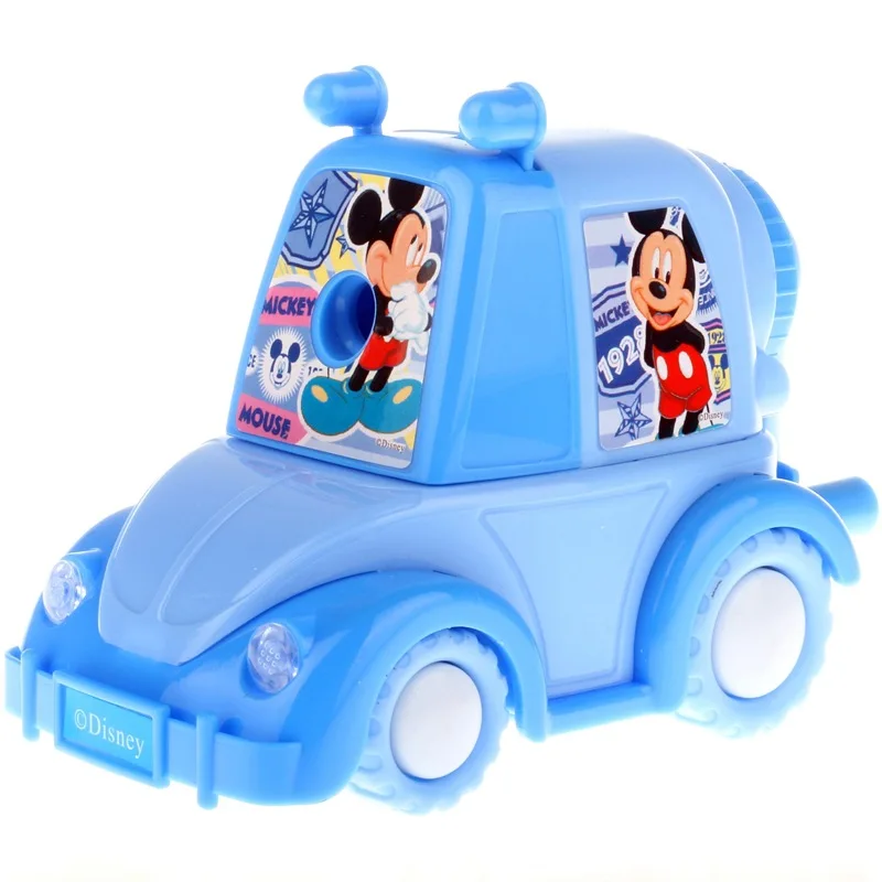 Disney автомобильный стиль точилка для карандашей Микки Минни мультфильм Канцтовары мальчик девочка точилка для карандаша ручная школьные принадлежности - Цвет: Blue