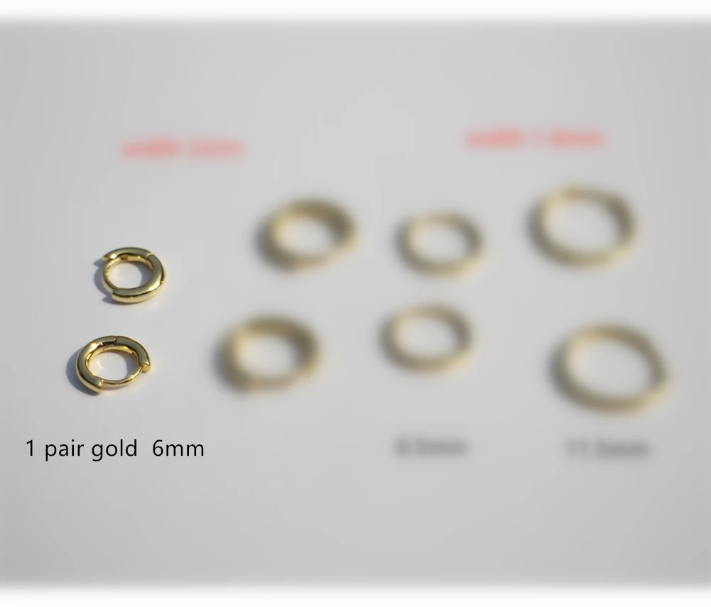 1 pair gold 6 mm Серьги из стерлингового серебра 925 пробы, модное классическое простое кольцо для ушей, Пряжка для ушей, милые трендовые серебряные ювелирные изделия для девочек и мальчиков - Окраска металла: 1 pair gold 6 mm