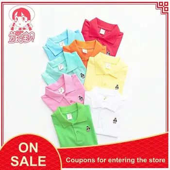 

Children's 2020 Summer Short-sleeved Polo Shirt Boys And Girls Solid Color Lapel T-shirt Toddler Top School Uniform Cotton