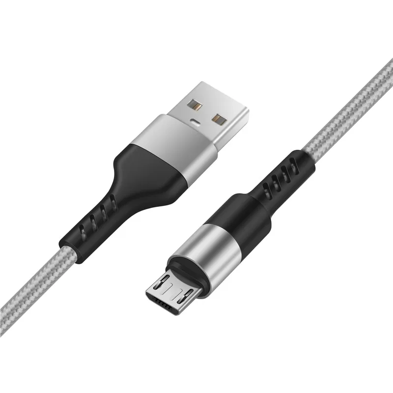Silver Micro USB Кабель Micro USB 2A для быстрой синхронизации данных зарядный кабель для samsung Galaxy S9 S8 S7 Edge+ htc LG Plus телефонный кабель провод 3 фута/6 футов/10 футов - Цвет: Silver Micro USB