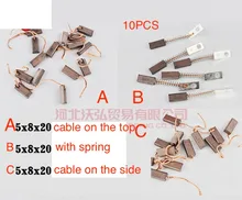10 шт. 3 Виды 5x8x20 мм для автомобильного генератора регулятор угольные щетки верхним выпускным отверстием с пружиной 10 шт. 3 Виды 5x8x20 мм для автомобильного генератора регулятор угольные щетки верхним выпускным отверстием с пружиной