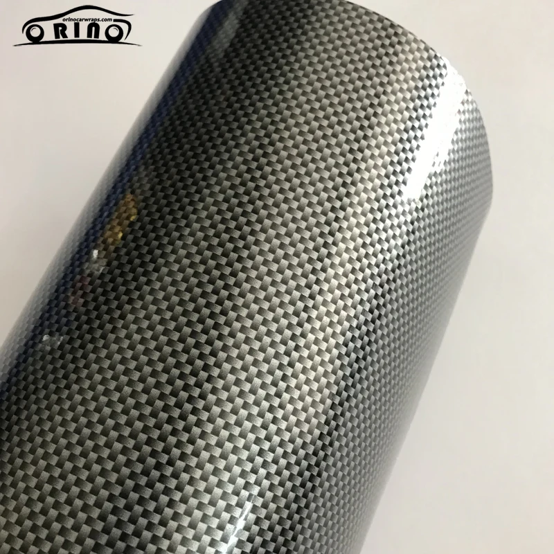 2D Square Silver Carbon Fiber Vinyl Film Wrap-3