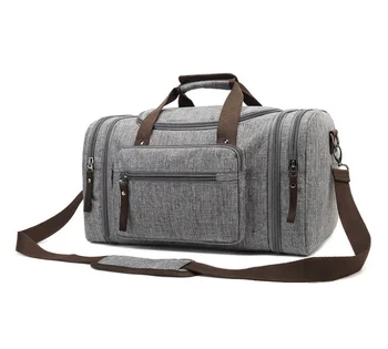 

Outdoor Canvas Handbag Casual Male Short Travel Shoulder Bag Weekend Bag Carry on Duffle Tote Bag Large Capacity Luggage Bags
