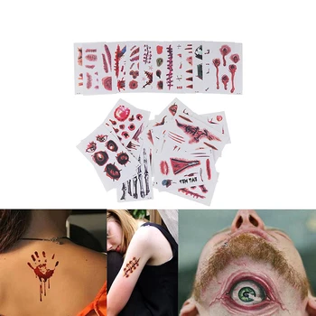 

30PCS Lady Women 3d Reality Vampire Blood Scar Design Tattoo Sticker Halloween Waterproof Temporary Tattoos