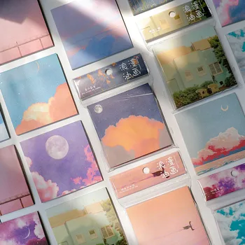 

90 Sheets Ins Style Memo Pad Cute Sky Cloud Sticky Notes Message Notepad Self-adhesive Paper Sticker School Office Stationery