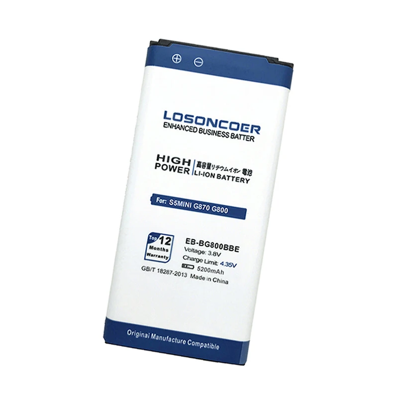 LOSONCOER 5200 мач EB-BG800BBE для оригинальных samsung S5 Mini батарея замена G870 SM-G800F SM-G800H аккумуляторы для телефонов
