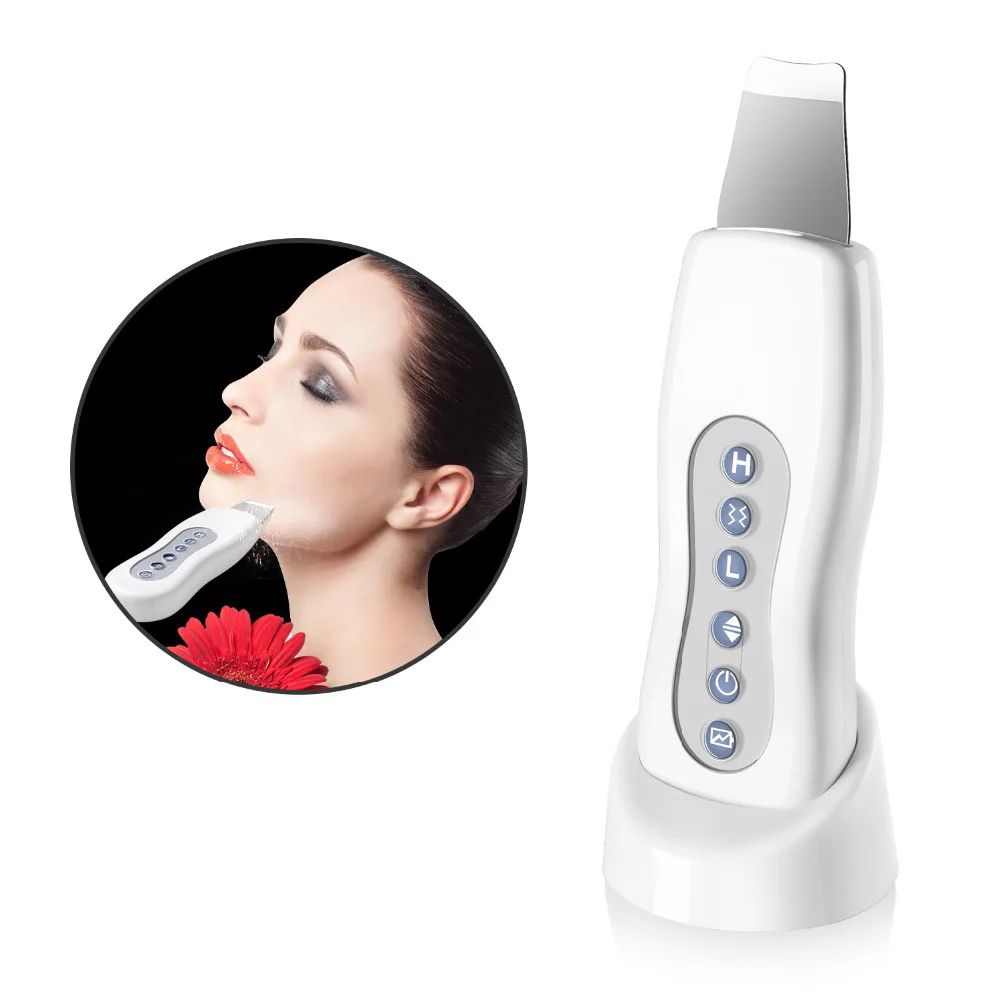 Ultrasonic Skin Scrubber Massager Machine Facial Skin Cleaning Anion Face Skin Care Ultrasound Peeling Skin Scrubber